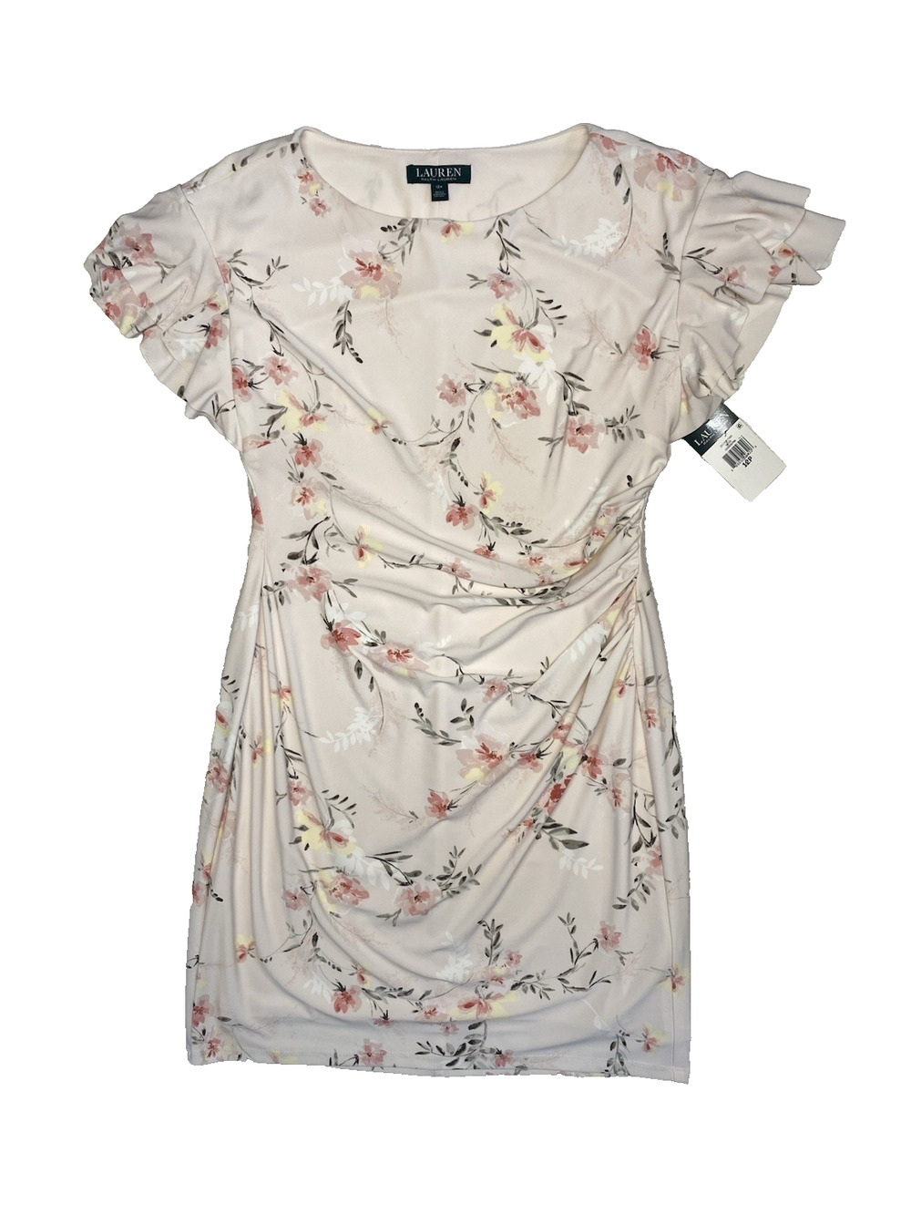 Ralph Lauren Dress Womens 12P PETITE NEW Pink Floral LRL Career Office Work